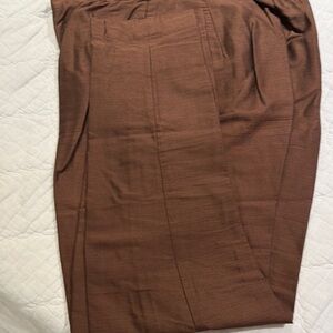 Womens Brown Silk Pants
